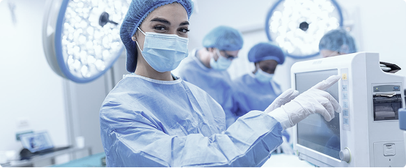 Surgical team in operating room